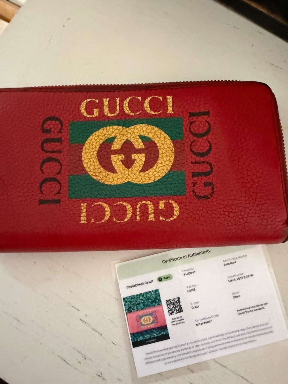 Gucci Red leather Coco Captain full zip long wallet - Picture 3 of 15